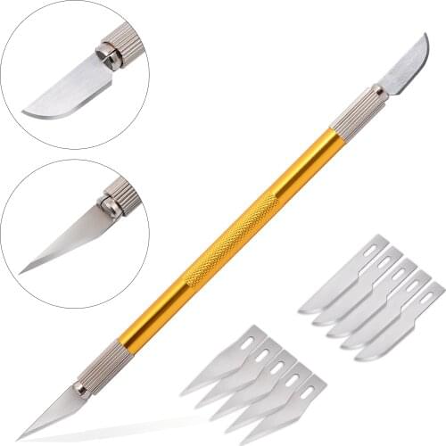 FOSHIO Carbon Fiber Film Cut Utility Art Knife WallPaper Car Sticker and Decals Cutter+10 Blades Household Styling DIY Hand Tool