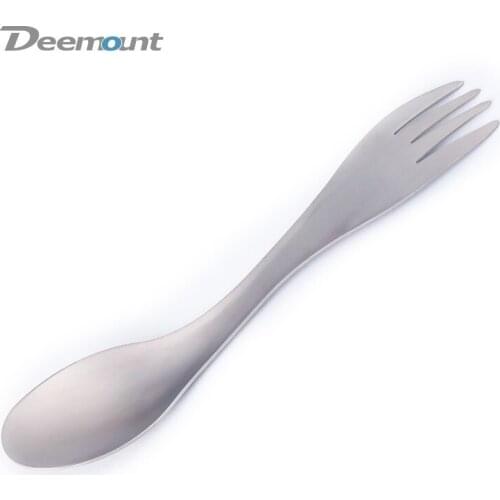 Titanium fork spoon titanium 2-in-1 outdoor camping tableware lightweight picnic tool 18g