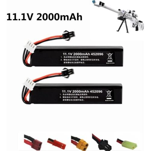 Water Gun 3s 11.1V 2000mAh 30C 452096 Lipo Battery for Airsoft BB Air Pistol Electric Toys Guns Parts