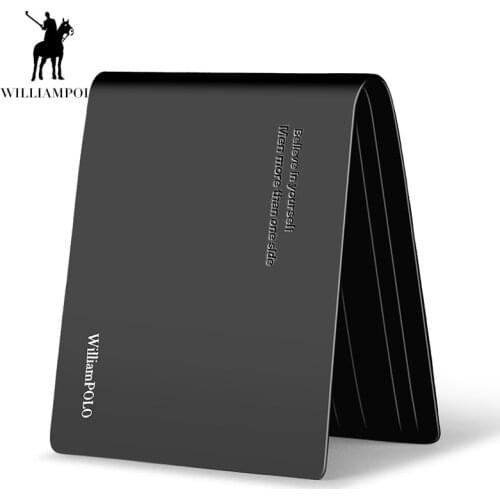 WilliamPolo mens wallet card holder bi-fold leather short leather casual business wallet 171321p