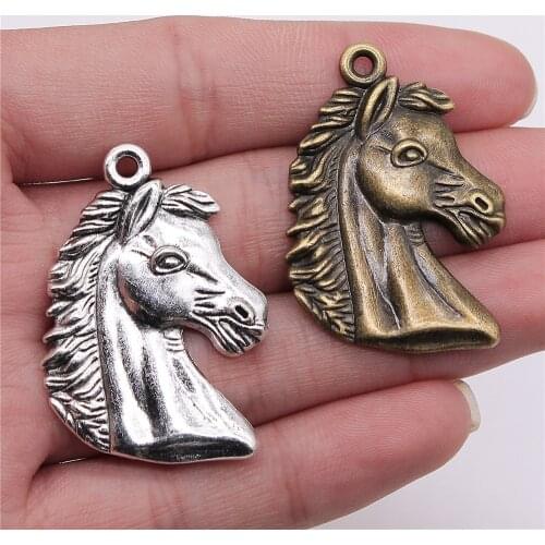 WYSIWYG 3pcs 43x29mm Horse Head Pendant Horse Head Pendant For DIY Jewelry Making Horse Head Charm