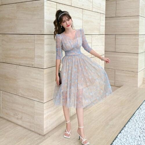 Голубые летние платья YONG YAO HONG China At AliExpress