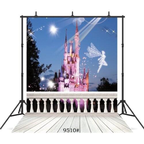 Castle Sky Angle Glitter Customized Photographic Background For Wedding Children Baby Vinyl Backdrop Photocall Photo Studio