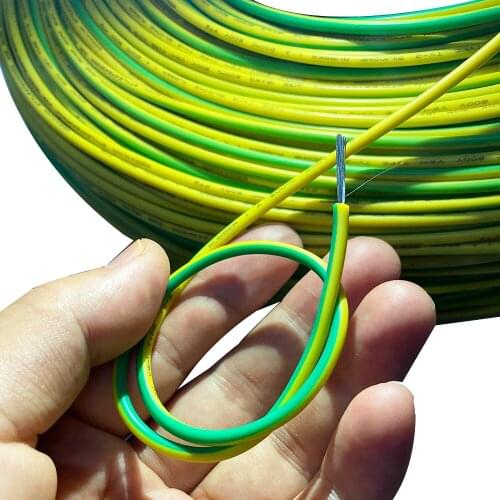 Yellow-green 2core silicone high temperature wire AGR 0.75/4 Square yellow-green wire 18awg 14awg Tin-pated ground wire
