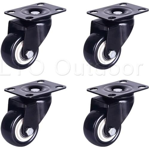 1PCS Heavy Duty Swivel Casters Mute PU Wheels with 360 Degree Castors For Industrial Trolley Caster