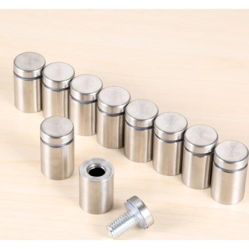 10Pcs 19x30mm Advertise Glass Standoff Pin Fixing Mount Bolt Advertising Screws Steel S Decorative Mirror Glass Nail Fastener