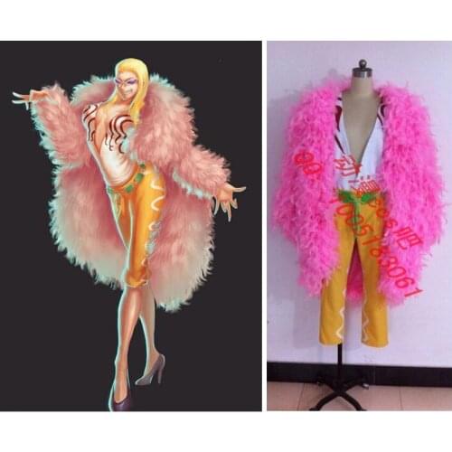 2016 Custom Made One Piece Donquixote Doflamingo Cosplay Costume Female Style