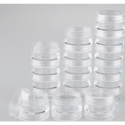 3x 6 Layers Round Stackable Clear Plastic Storage Container Jar Organizer Box W