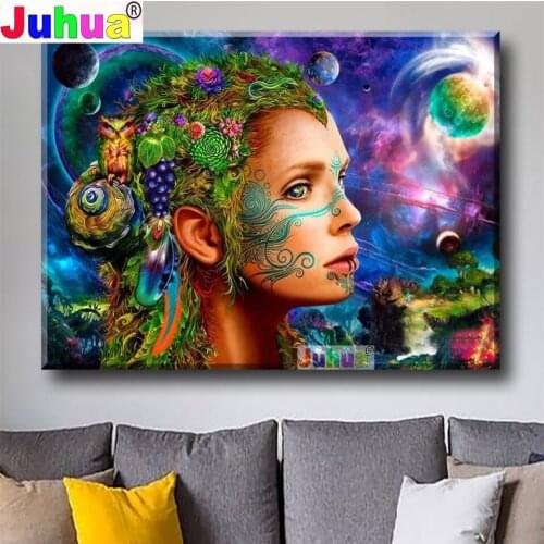 Diamond Painting DIY Fantasies Owl Plant Woman Embroidery Forest Moon Landscape Diamond Painting Cross Stitch Mosaic Puzzle Gift