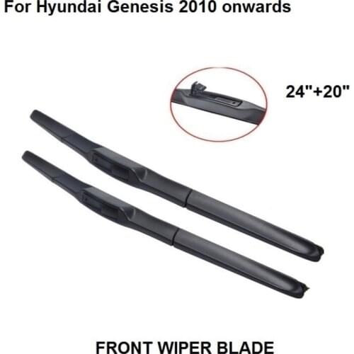 Car Accessaries Wiper Blade Used For Hyundai Genesis 2010 onwards 24"+20" 2 Pieces Windscreen Wipers Natural Rubber