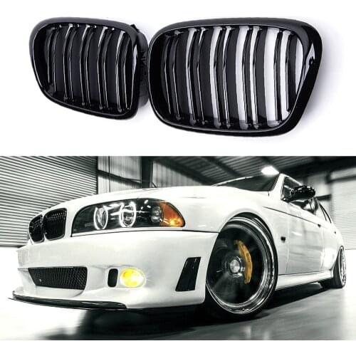 A Pair Car Styling Car Front Grill Kidney Grille Racing Grill For BMW E39 M5 5 Series 520 523 525 528 1999-2003 Auto Accessories