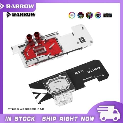 Barrow GPU Water Block Cooling Backplane for ASUS ROG STRIX RTX 3090 3080 GAMING, Water cooled Backplate , BS-ASS3090-PA2 B