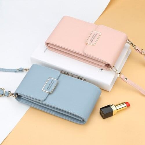 Brand Crossbody Bags Touch Screen Cell Phone Purse Bag Smartphone Wallet Metal PU Leather MINI Shoulder Strap Handbag Women Bag