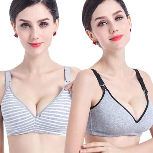 Maternity Nursing Bra Maternity Underwear No Steel Ring Pure Cotton Clothes for Pregnant Women Large Size Breastfeeding Bra
