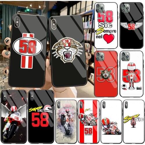 CUTEWANAN Marco Simoncelli logo 58 Phone Case Cover Tempered Glass For iPhone 11 Pro XR XS MAX 8 X 7 6S 6 Plus SE 2020 case