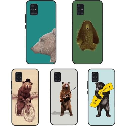 Cartoon Grizzly Bear For Samsung A20e A21S A10 A20 A40 A50 A70 Case For Galaxy A71 A51 A31 M11 M31 M30S Coque