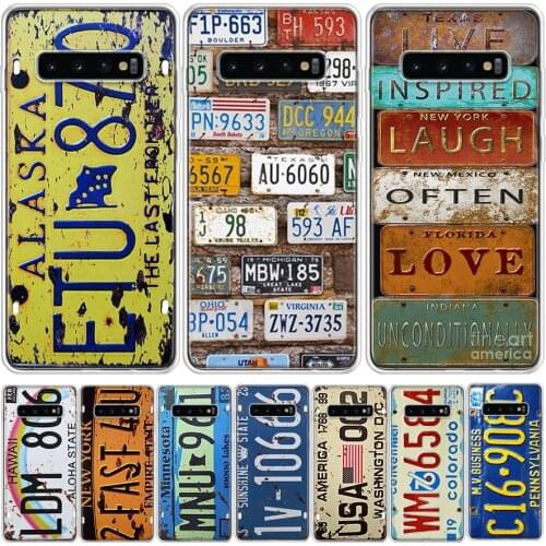 Funny License New York Plate Number Phone Case For Samsung Galaxy Note 8 9 10 20 S7 S8 S9 S10 S10E S20 S21 Ultra FE J6 Plus Lite
