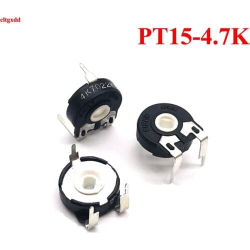 Cltgxdd 1pcs PIHER Adjustable Potentiometer PT15-4.7K Horizontal Oval Hole Trimmer Potentiometer