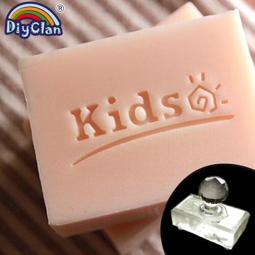 Kids Handmade Resin Soap Stamp Transparent Child DIY Natural Soap Making Stamps Custom Children Soap Chapter Acrylic Chapters