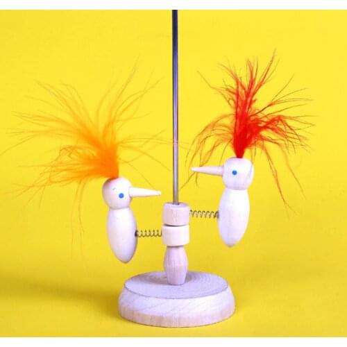 Creative Woodpecker Toy Funny Elastic Educational Spring Wooden Woodpecker Toy Interactive Novel Game for Kids