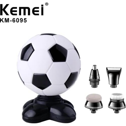KM-6095 Multifunctional Rotary Blade Football Shape Mens Electric Rotary Shaver USB LCD Display Rechargeable Shaving Shaver Set