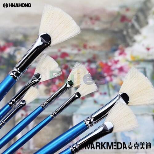 Imported Korean Hwahong Bristle Fan-shaped Oil Painting Pen, Gouache Pen, Classical Elastic 205 Series,Beginner Suit