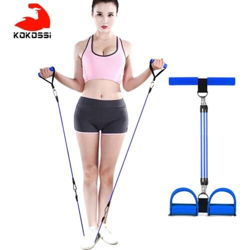KoKossi 3 in 1 Multifunctional Tubes Adjustable Fitness 4 Tube Pedal Exerciser Sit-up Pull rope Chest Expander Resistance bands