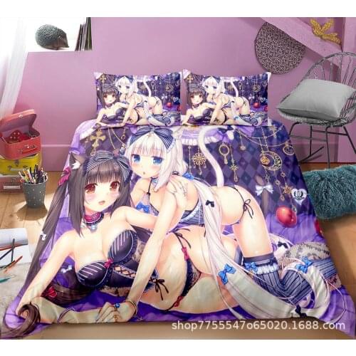 Sexy Anime Cute Girls Bedding Sets Full King Twin Queen King Size Bed Duvet Cover Set And Pillowcase Comforter Bedding Custom