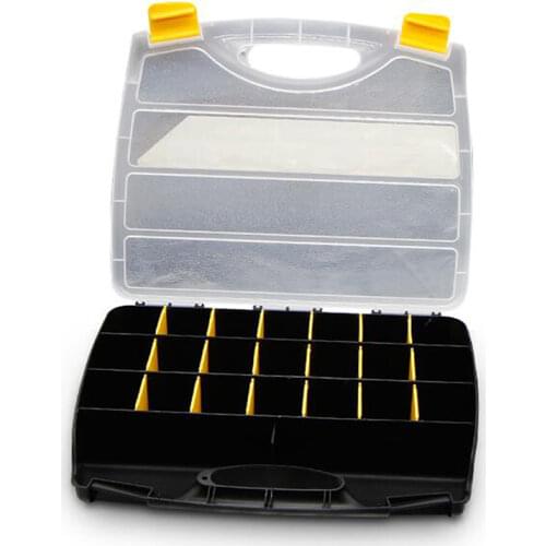 15/21 grids Portable parts box metal screw storage box hardware parts screwdriver repair vehicle hand tool