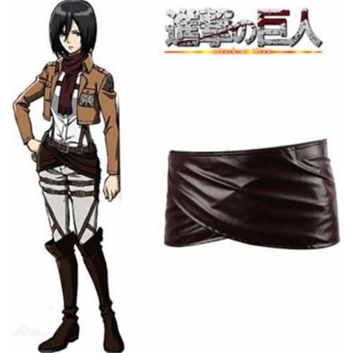 Anime Shingeki no Kyojin Attack On Titan Deluxe Edition Cosplay Costumes Chocolate PU Leather Apron Belt Skirt
