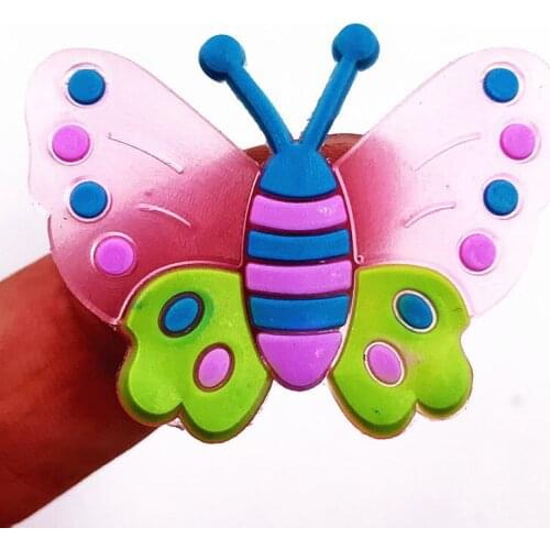 Beautiful Animal Butterfly Transparent Fly Silicone Flatback PVC 1pcs Embellishment Brooch Backpack Pen Cap Hair Accessories DIY