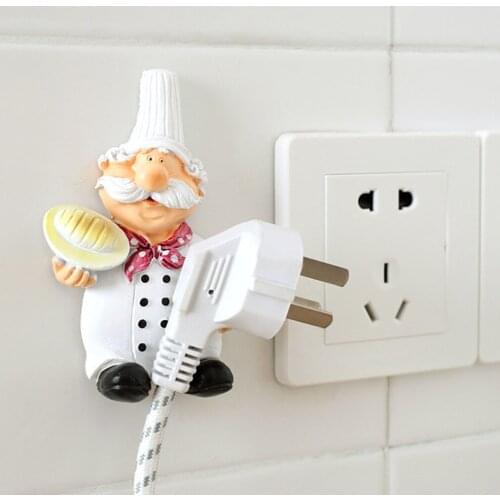 Cook Strong Self Adhesive Wall Storage Hook Hanger Cartoon Kitchen Outlet Plug Holder Keys Sticky Towel Organizer