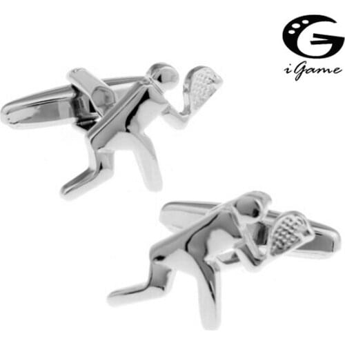 Men Jewellery Tennis Player Silver Colour Copper Sport Style Best Gift For Men Cuff Links