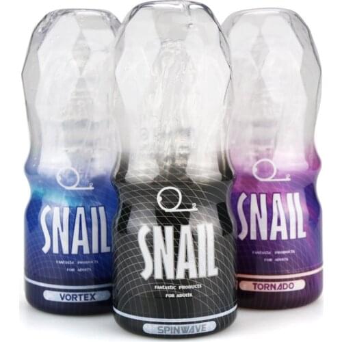 Male Masturbator Cup Snail Pocket Pussy Sex Toys Transparent Vagina Adult Endurance Vacuum Vaginette Masturbator for Men