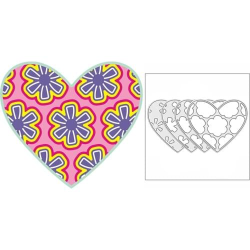 New 2021 Layered Floral Daisy Hearts Metal Cutting Dies for DIY Scrapbooking and Card Making Background Embossing Craft No Stamp