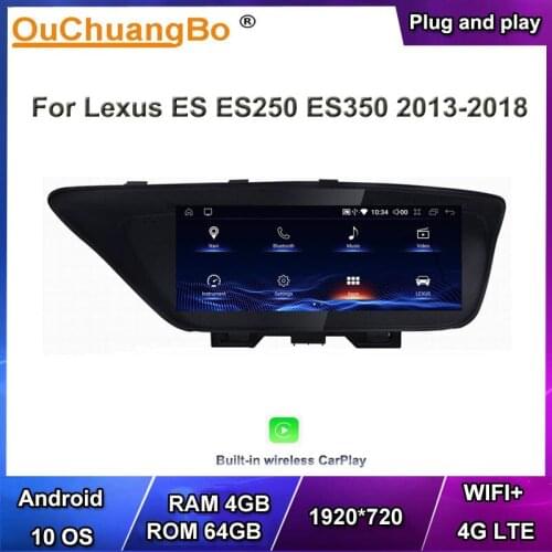 Ouchuangbo car multi media gps navi head units for Lexus ES250 ES350 2015-2018 support 8 cores USB BT SWC android 10 OS 4+64