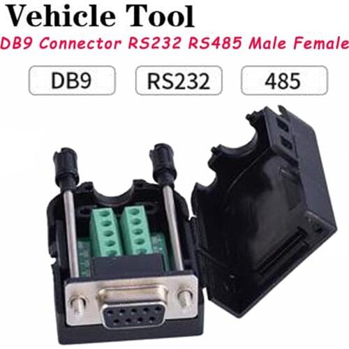 A Serial Port DB9 Solderless Head Plug 9Pin to The Terminal Block RS232 to 485 Connector COM Port Male Head Solder-free Parallel