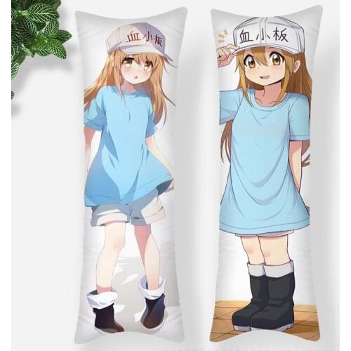 Custom Hataraku Saibou Anime Pillowcase Printed Satin Fabric Pillow Cover Rectangular Zipper Kawaii Body Cover Dropshipping 0618