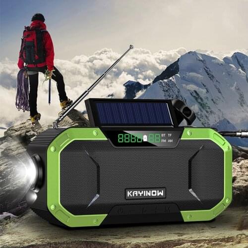 New Portable Bluetooth Speaker Waterproof Surround Sound System Solar Hand Crank Outdoor Multifunctional Emergency Radio 2020