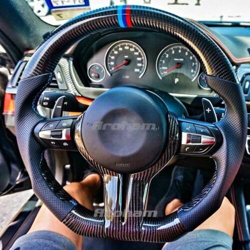 Real Carbon Steering Wheel For BMW M Sport F30 F31 F34 F10 F11 F07 F45 F46 F22 F23 M235i M240i 1 Series 140i M 125d 2019 2020