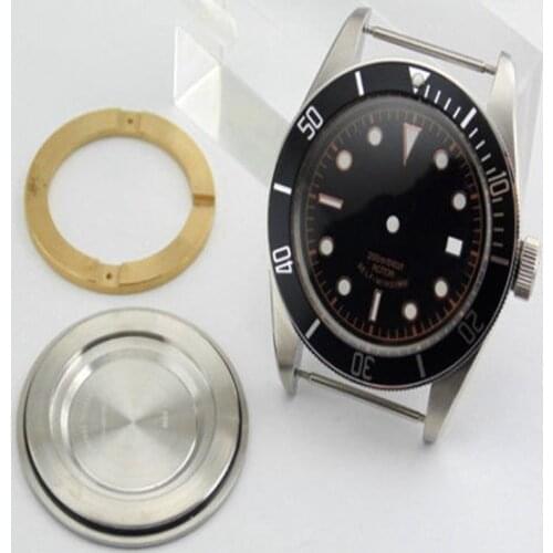 Corgeut Sapphire Glass 41mm Watch Case+Black Dial Fit for ETA 2836 2824 Movement