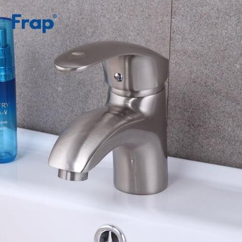 Frap Brushed Nickel Deck Mounted Basin Faucet Single Handle Basin Sink Faucet Hot and Cold Water Mixer Taps torneira F1021-5
