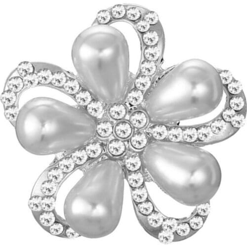 Bridal Accessories Free shipping 24mm 10PCS/lot flatback pearl rhinestone button for DIY crafts hair accessory (BTN-5564-)