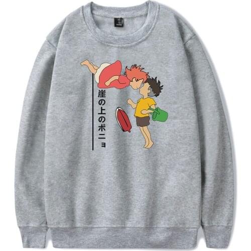 Ponyo On The Cliff Sweatshirt Men Women Warm Sweatshirt Miyazaki Hayao Works Printing Pullovers Autumn Fashion Crewneck Pullover