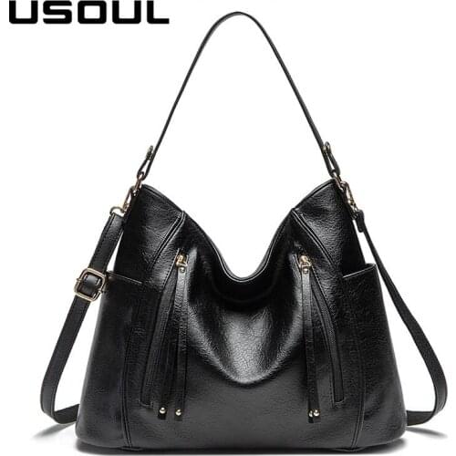 USOUL 2020 Handbags Women Shoulder Crossbody Bags Female Casual Totes High Quality PU Leather Ladies Luxury Hobo Messenger Bag