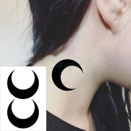 Waterproof Temporary Tattoo Sticker moon star planet small size black fake tatto flash tatoo hand leg arm back for kid men women
