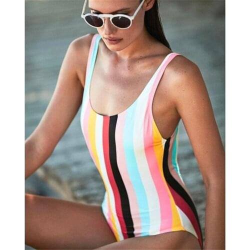 2019 bikini set sexy swimwear women bikinis brazilian set swimsuit Female one pieces Rainbow Stripe bikini push up crop bikini
