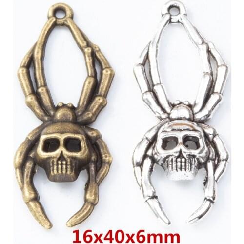 10 pcs Charms spider Antique bronze Zinc Alloy Fit Bracelet DIY Metal Jewelry Findings 8210