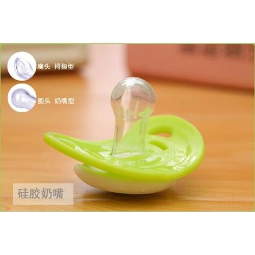 100pcs round head / flat head New Style Classic Big Size Silicone Adult Pacifier