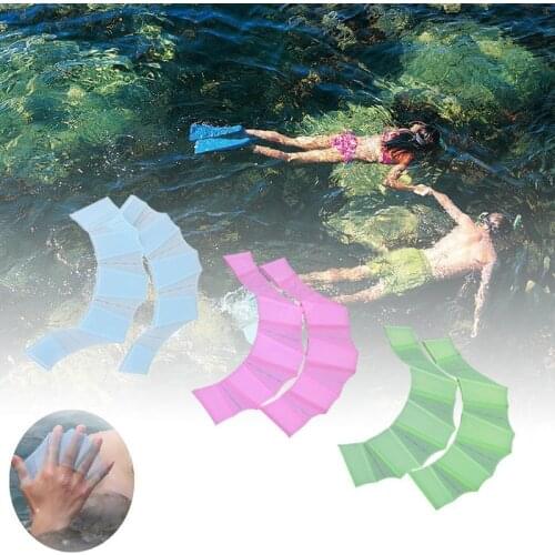 2Pcs Unisex Frog Type Silicone Girdles Swimming Hand Fins Flippers Finger Webbed Gloves Paddle Water Sports S-L Swim Equipment